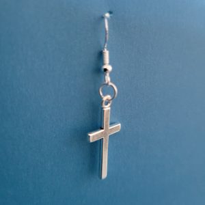 Single Religious Cross Charm Earring