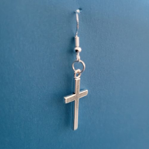 Single Religious Cross Charm Earring