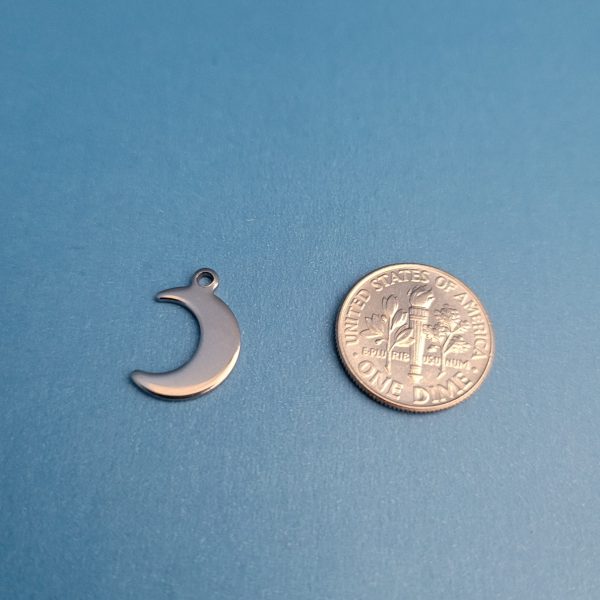 Stainless steel moon charm