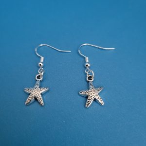 Baby Starfish Pierced Earrings - 925 Sterling Silver Setting