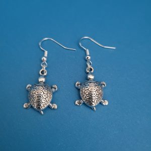 Shiny Baby Turtle Earrings - 925 Sterling Silver Setting