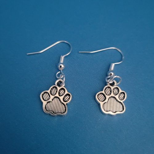 Paw Print Cats And Dogs Earrings - 925 Sterling Silver Setting