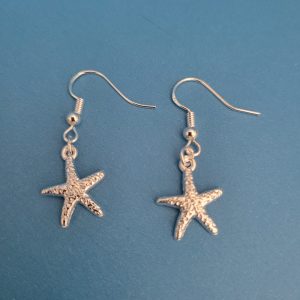 Bright And Shiny Starfish Pierced Earrings - 925 Sterling Silver Setting