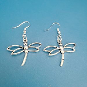 Dragonfly Pierced Earrings - 925 Sterling Silver Setting