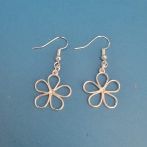 Silver Color Flower Power Earrings – Hypoallergenic