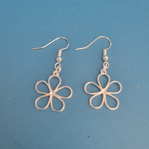 Silver Color Flower Power Earrings – Hypoallergenic