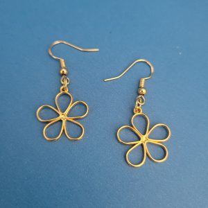 Gold Color Flower Power Earrings - Hypoallergenic