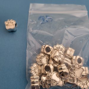 Closeout - Silver Color Paw Print Charms Fits Pandora (20)