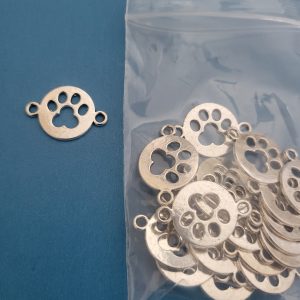 Closeout - Pawprint Connector Charms (20)