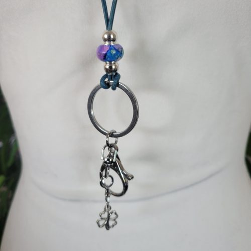 Lanyard Magnetic Clasp And Distressed Blue Leather Cord
