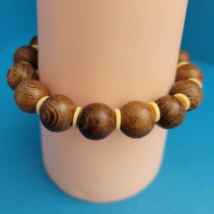 Real Wood And Clay Stretch Bracelet For Men Women