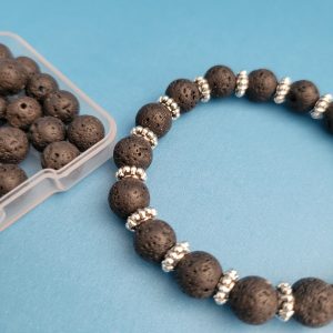 Genuine Black Lava Rock Stretch Bracelet Diffuser