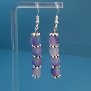 Ethereal Twilight Cascade Pierced Earrings With Sterling Silver Setting