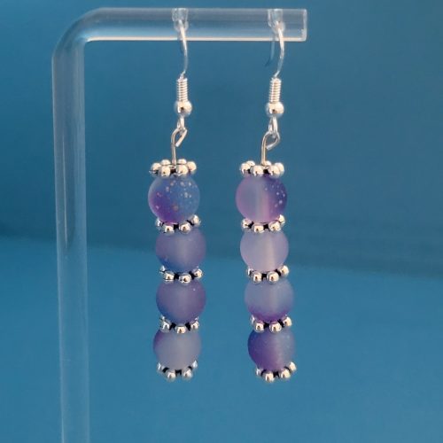 Ethereal Twilight Cascade Pierced Earrings With Sterling Silver Setting