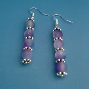 Gold Spatter Amethyst Pierced Earrings