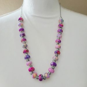 Miami Twilight - Watercolor European Bead Necklace