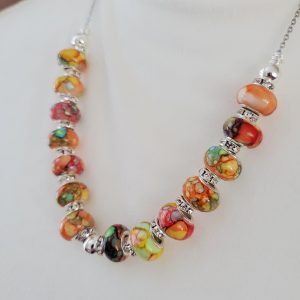 Fiery Texas Sunset European Bead Necklace