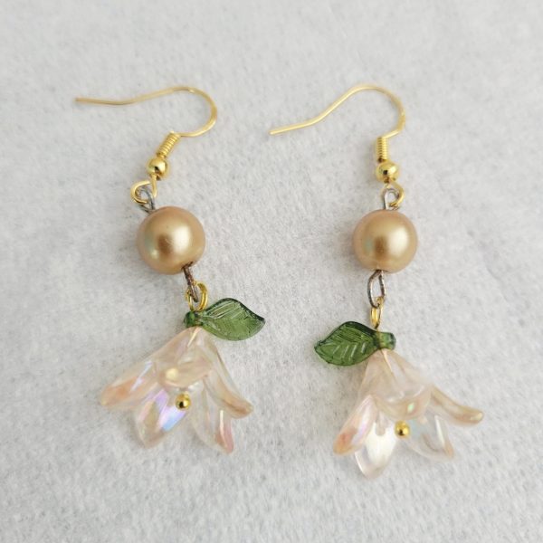 Vintage earrings with new wire and acrylic flowers