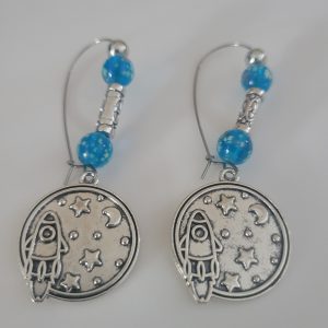 Cosmic Dream - Blue Firefly Glass Earrings Glows In The Dark