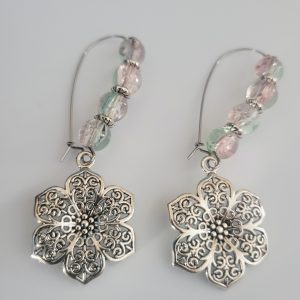 Big Bold And Beautiful - Radiant Floral Glass Drop Earrings