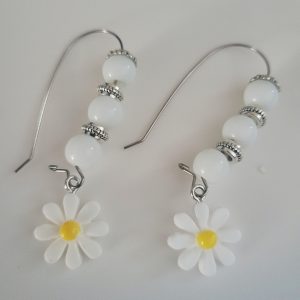 Daisy Crossing - Porcelain Charm Earrings