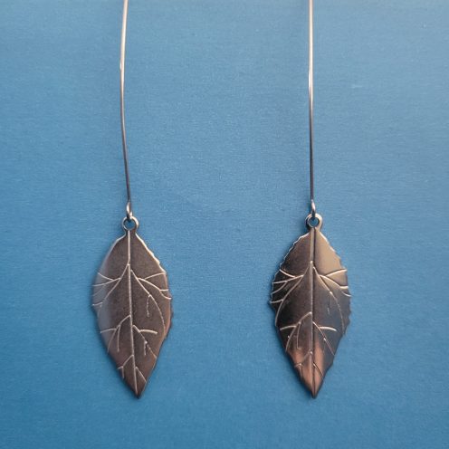 Big Beautiful Leaves Long Drop Earrings