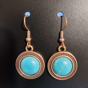 Vintage - Turquoise Roman Bronzed Halo Earrings