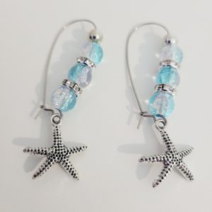 Estrella De Mar Starfish Earrings With Rhinestones