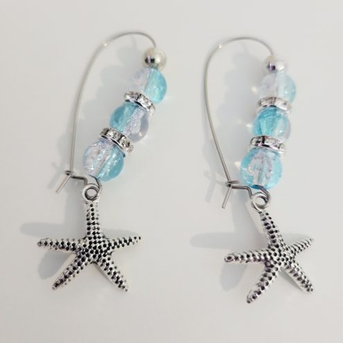 Estrella De Mar Starfish Earrings With Rhinestones