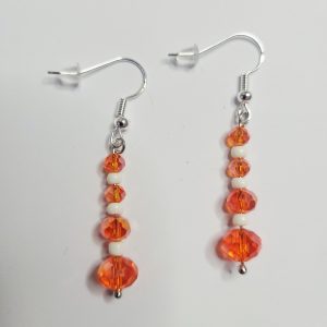 Dreamsicle Orange And White Acrylic Bead Earrings