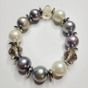 Vintage Shimmering Multi-Color Bead Stretch Bracelet