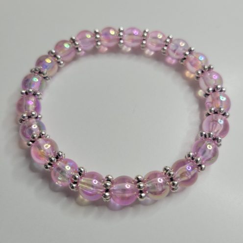 Brilliant AB Pink Translucent Stretch Bracelet