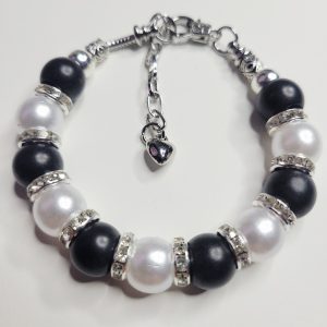 Pandora Style Charm Bracelet Black And White