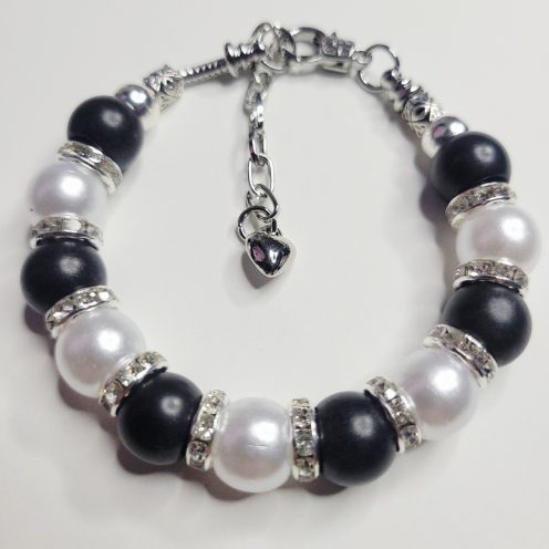 Pandora Style Charm Bracelet Black And White