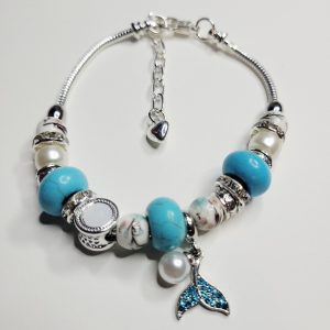 Pandora Style Charm Bracelet Mermaids Tail