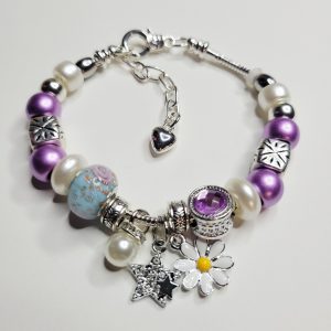 Pandora Style Charm Bracelet Premium Purple Passion