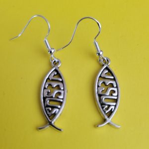 Jesus Ichthys Charm Earrings