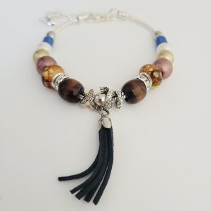 Pandora Style Charm Bracelet Woodland Fringe XL