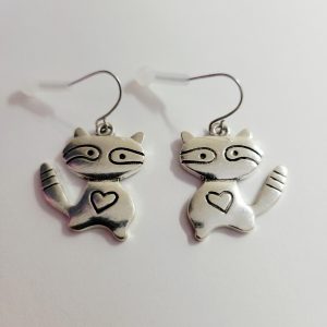 Cute Raccoons Pierced Earrings