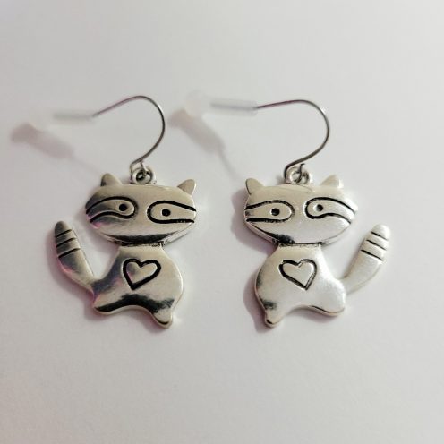 Cute Raccoons Pierced Earrings