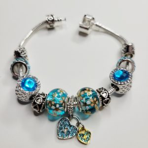 Pandora Style Charm Bracelet Premium Blue Bayou