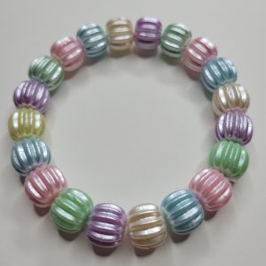 Shiny Pastel Dinner Mint Stretch Bracelet - Blue, Purple, Yellow, Pink, Green