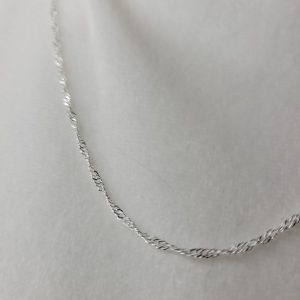White Whisper Delicate Silver Plated Necklace Chain - 20 Inch
