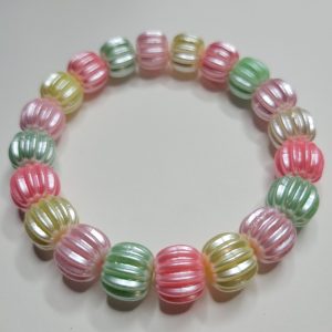 Shiny Pastel Dinner Mint Stretch Bracelet – Yellow, Pink, Green