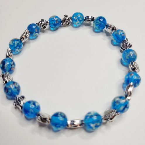 Glow In The Dark Deep Blue Sea Turtles Stretch Bracelet
