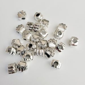 Closeout - Silver Color Paw Print Charms Fits Pandora (25)