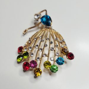 Tiny Dancer Amazing Gem Studded Gold Color Brooch