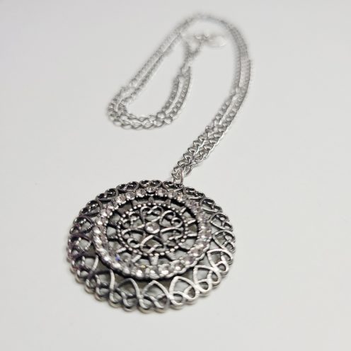 Vintage Super Sparkle Round Pendant Necklace