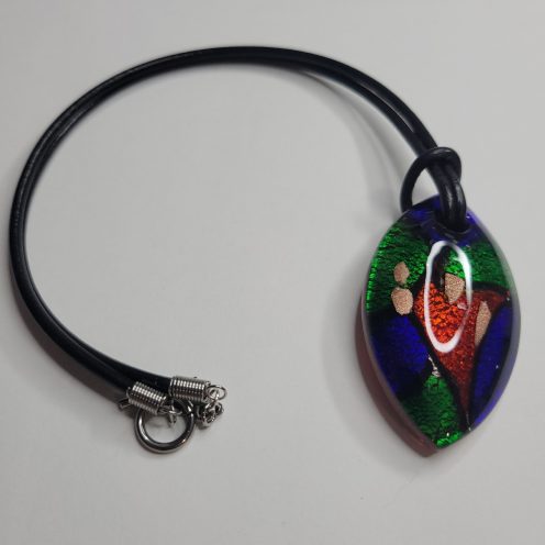Vintage Estate Murano Style Glass Glitter Sand Necklace