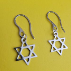 Star Of David Stainless Steel French Hook Earrings